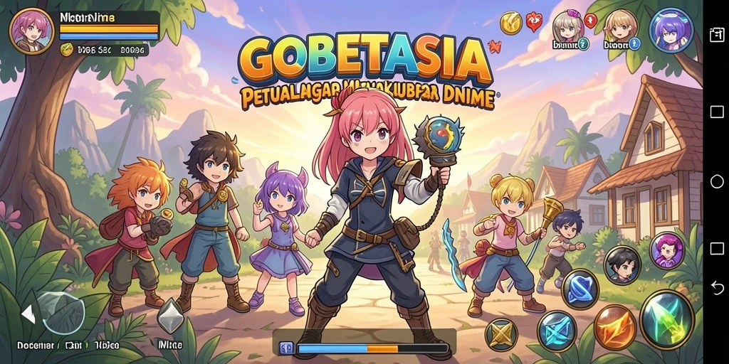 Gameplay seru GOBETASIA yang menampilkan karakter anime ikonik.