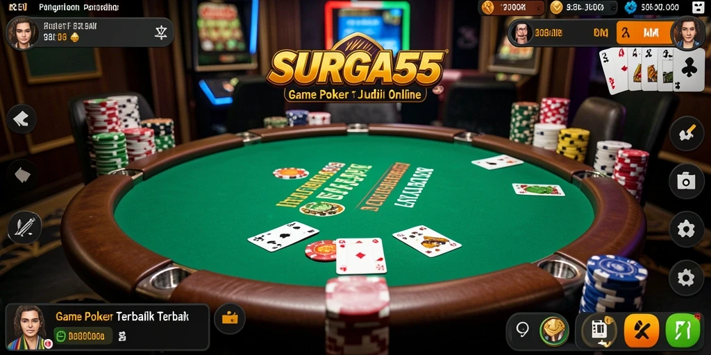 Tampilan gameplay poker yang mengasyikkan di SURGA55.
